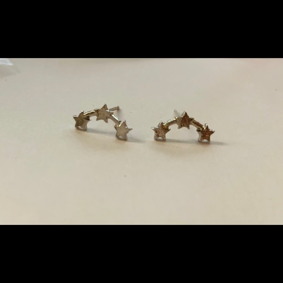 Three stars silvertone earring - Picture 2 of 2